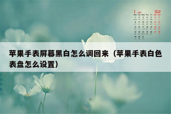 苹果手表屏幕黑白怎么调回来（苹果手表白色表盘怎么设置）
