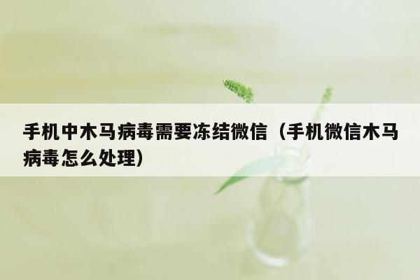 手机中木马病毒需要冻结微信（手机微信木马病毒怎么处理）