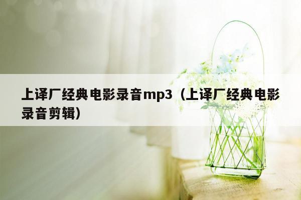 上译厂经典电影录音mp3（上译厂经典电影录音剪辑）