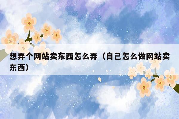 想弄个网站卖东西怎么弄（自己怎么做网站卖东西）
