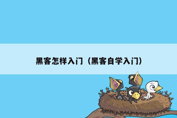 黑客怎样入门（黑客自学入门）