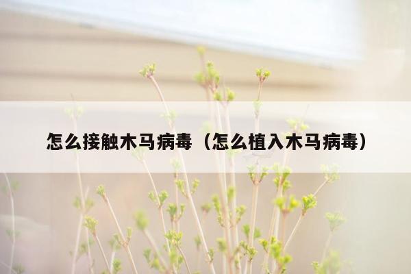 怎么接触木马病毒（怎么植入木马病毒）