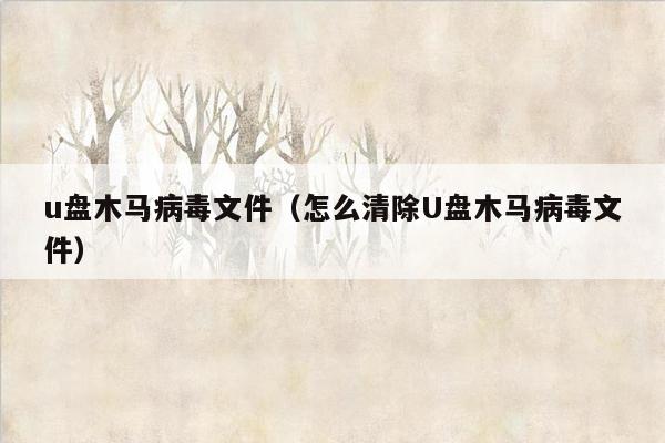 u盘木马病毒文件（怎么清除U盘木马病毒文件）