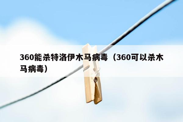 360能杀特洛伊木马病毒（360可以杀木马病毒）