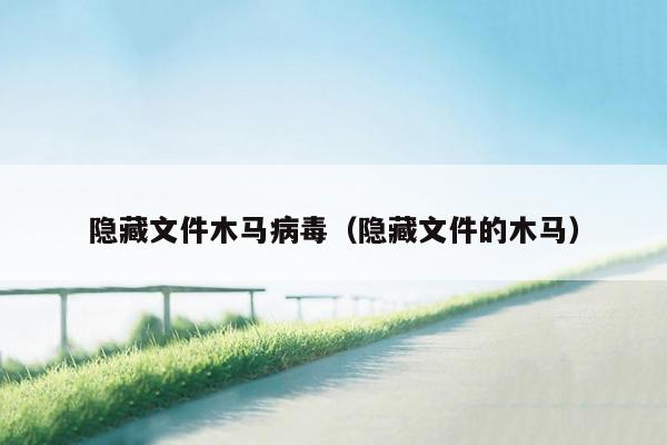 隐藏文件木马病毒（隐藏文件的木马）