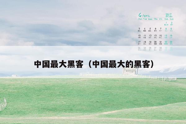 中国最大黑客（中国最大的黑客）