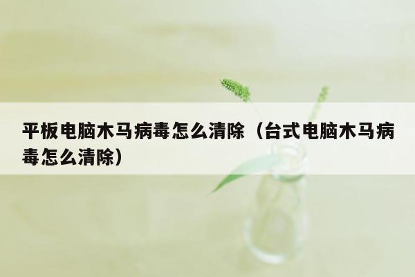 平板电脑木马病毒怎么清除（台式电脑木马病毒怎么清除）