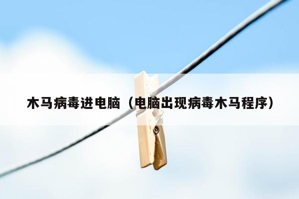 木马病毒进电脑（电脑出现病毒木马程序）