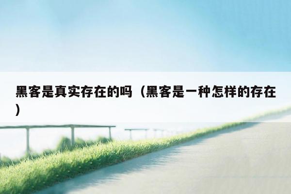 黑客是真实存在的吗（黑客是一种怎样的存在）