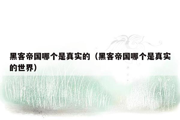 黑客帝国哪个是真实的（黑客帝国哪个是真实的世界）