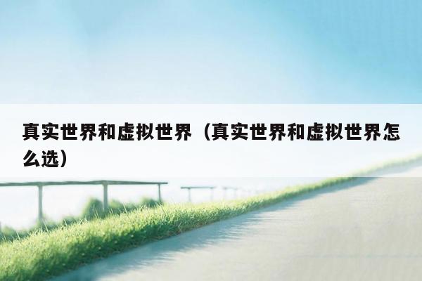 真实世界和虚拟世界（真实世界和虚拟世界怎么选）