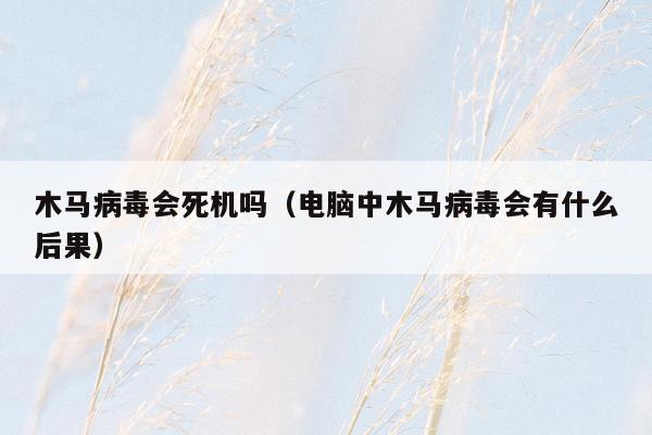 木马病毒会死机吗（电脑中木马病毒会有什么后果）