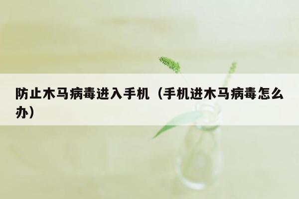 防止木马病毒进入手机（手机进木马病毒怎么办）