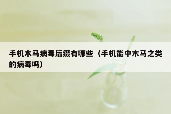 手机木马病毒后缀有哪些（手机能中木马之类的病毒吗）