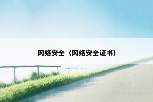 网络安全（网络安全证书）