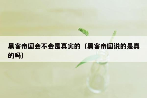 黑客帝国会不会是真实的（黑客帝国说的是真的吗）