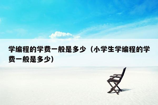 学编程的学费一般是多少（小学生学编程的学费一般是多少）