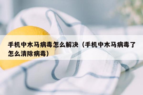 手机中木马病毒怎么解决（手机中木马病毒了怎么清除病毒）
