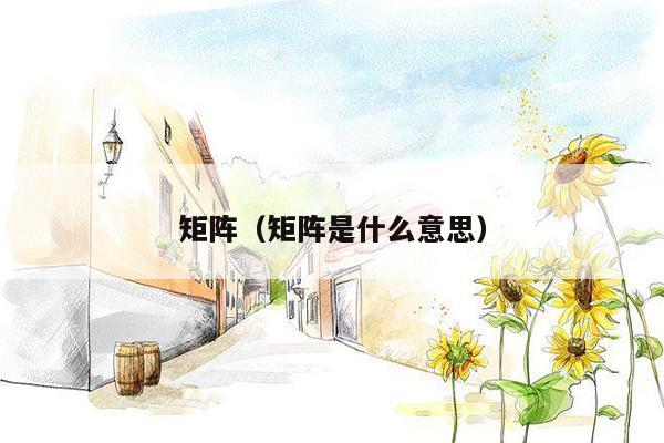 矩阵（矩阵是什么意思）