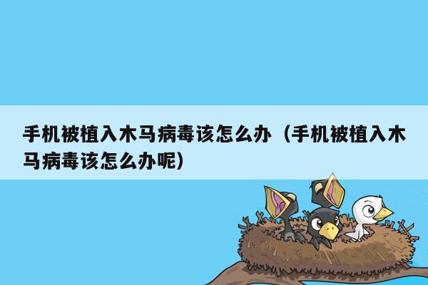 手机被植入木马病毒该怎么办（手机被植入木马病毒该怎么办呢）