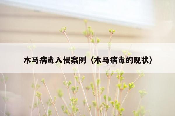 木马病毒入侵案例（木马病毒的现状）